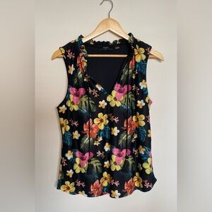TAHARI‎ SLEEVELESS TROPICAL PRINT TOP WOMENS SIZE MEDIUM